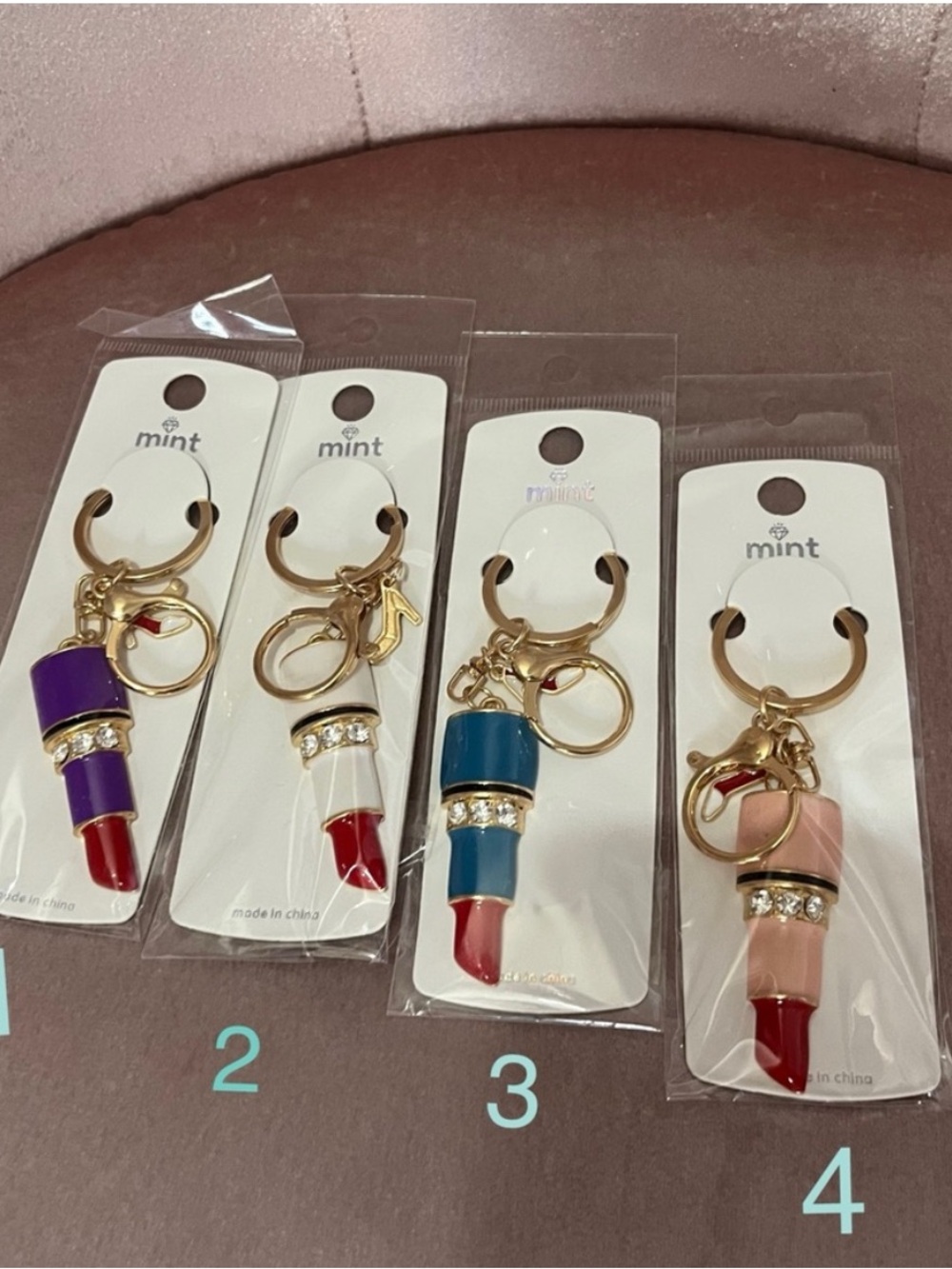 Bundle for queensnipermint 4 Lipstick Keychains